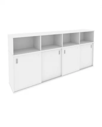 Шкаф-купе приставной Metal System Б.ШК-4 Белый/Серый_0