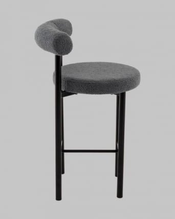 Стул полубарный Флорео ПБ букле темно-серый_2