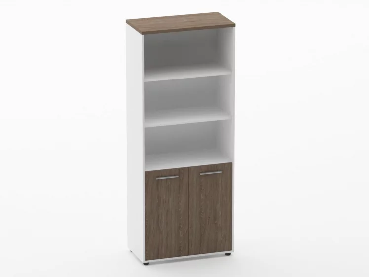 Шкаф 4 широкий верх открытый, низ закрытый Deka 10.19.111 Дуб Верцаска/Белый_0