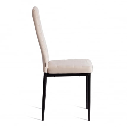 Стул Easy (mod. JSC02-1) металл, флок, 41 х 52 х 96 см, beige (молочный) HLR2 / черный_1