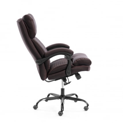 Кресло руководителя Chief metalBL кож/зам/ткань, коричневый/коричневый стеганный, 36-36/36-36 стеганный/TW-24_2