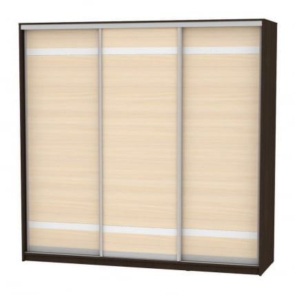 Шкаф-купе B-220х235х60-3(Венге-ДМ-D9D9D9)_0