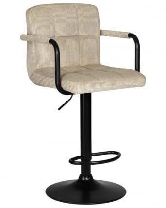 Стул барный DOBRIN KRUGER ARM BLACK (бежевый вельвет (LAR-E2041-04)) 2 шт_1