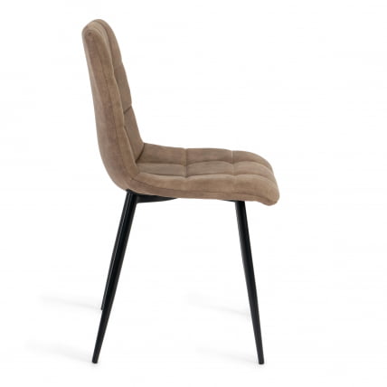 Стул CHILLY (mod. 7094) металл,ткань наппа, 45 х 55 х 87,5 см, светло-коричневый/черный, PK-01_1