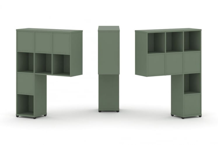 Надставка на стол высокая двухсторонняя + задняя стенка (8 шт.) CONCEPT CN.DNV-005 Кобо Черный металл_0