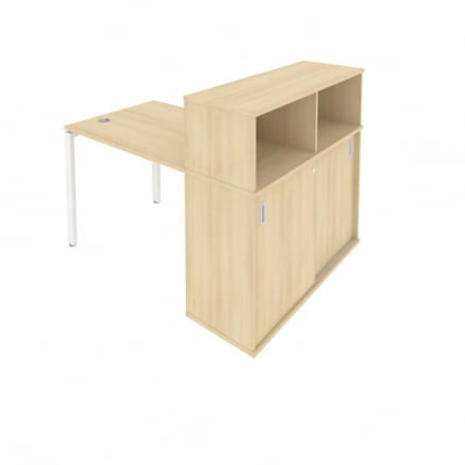 Рабочая станция с опорным шкафом-купе Metal System Б.РС-СШК-3.1 Акация/Белый_0