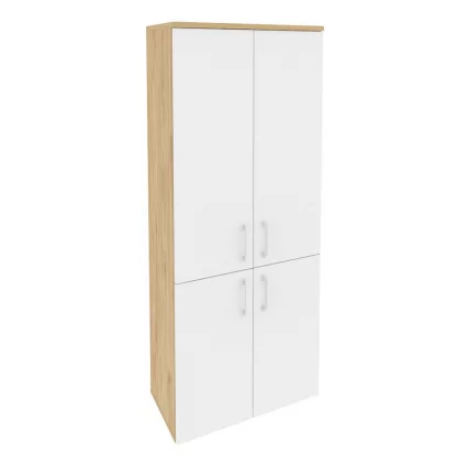Шкаф высокий широкий ONIX O.ST-1.3 Тиквуд Светлый/Белый_0