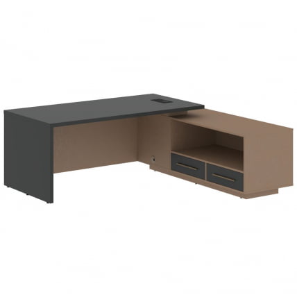 Стол руководителя правый VELION VCT 2119 R Яшма черный Кобра_0