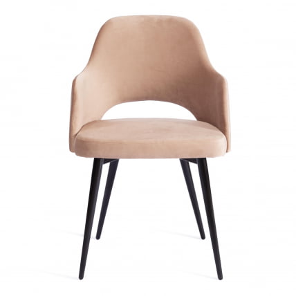 Кресло VALKYRIA 2 (mod. 718) ткань/металл, 55х55х80 см, высота до сиденья 48 см, бежевый barkhat 5/черный_4