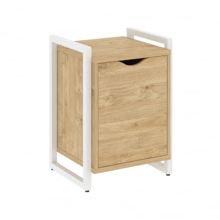 Тумба на регулируемых опорах с распашным фасадом LOFT VR.L-T2.O Металл белый Тиквуд светлый_0