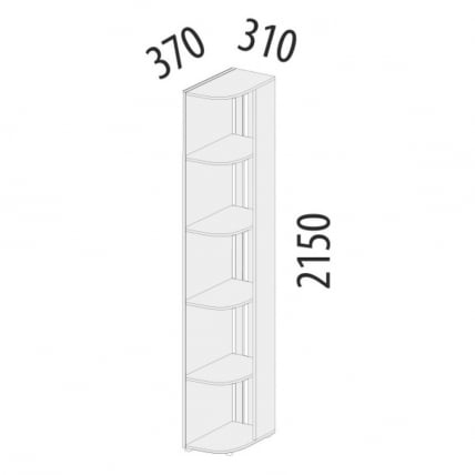 Стеллаж торцевой (лев/прав) Денвер 400.15_3