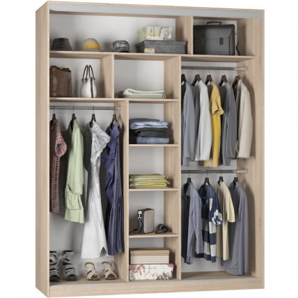 Шкаф-купе B-230х180х60-3(ДСС-Белый-D10D10D10)_1