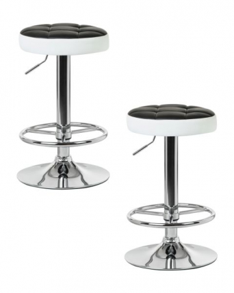 Табурет барный DOBRIN BRUNO (черно-белый) 2 шт_0