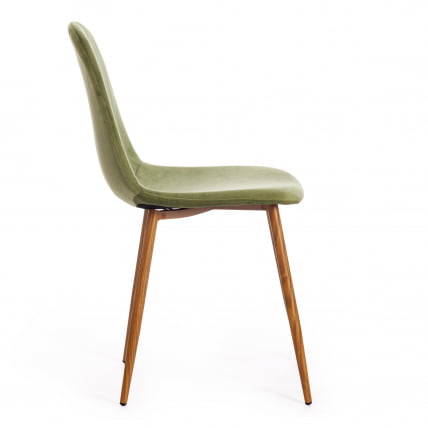 Стул BREEZE (mod. 4724) вельвет/металл, 44 х 53 х 87 см, Green (зеленый) HLR54 / натуральный_1