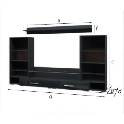 Гостиная Домино L2800 Черный глянец_1