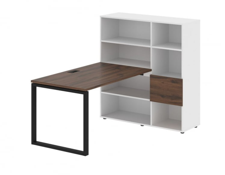 Рабочая станция EDIS EQRST 1213 Дуб Денвер темный Черный Белый_0