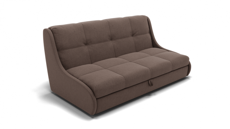 Диван Куба 1400 (ЗР) Цвет фасада: Коричневый; Тип: Прямой; Материал фасада: Металл/Велюр_0