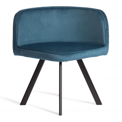 Комплект (стол, 4 стула) QUADRON (mod. PT14) Стол: МДФ/металл, стул: металл/велюр, 100х100х73 см, 69х56х71 см, Blue (синий) HLR62/черный_5