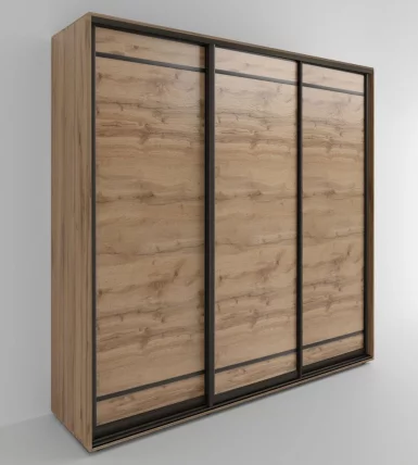 Шкаф-купе 3-х дверный Акцент-Лайт Д3 1800х600 Дуб крафт золотой_0