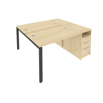 Рабочая станция с опорной тумбой Metal System Б.РС-СТП-2.2 Акация/Антрацит_0