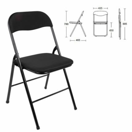 Стул складной для дома и офиса BRABIX Golf CF-007 ткань Черный_0