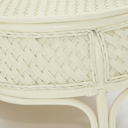 Комплект обеденный ANDREA GRAND (стол со стеклом+6 кресел+ подушки) TCH White (белый), Ткань рубчик, цвет кремовый_9