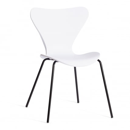 Стул Jacobsen (mod DC 102-1) пластик/металл, 45 х 54.5 х 80 см, White (белый) / Black (черный)_0