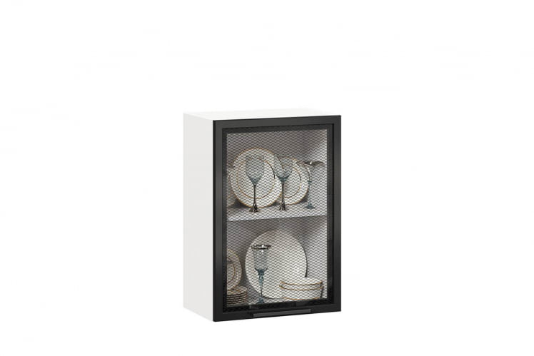 Шкаф кухонный 500 со стеклом Герда ЛД 279.340.000.029 Белый/Черный/Антрацит_0