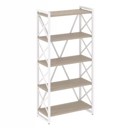 Стеллаж на регулируемых опорах - 5 полок LOFT VR.L-MST.O-5.8 Металл белый Дуб Аттик_0