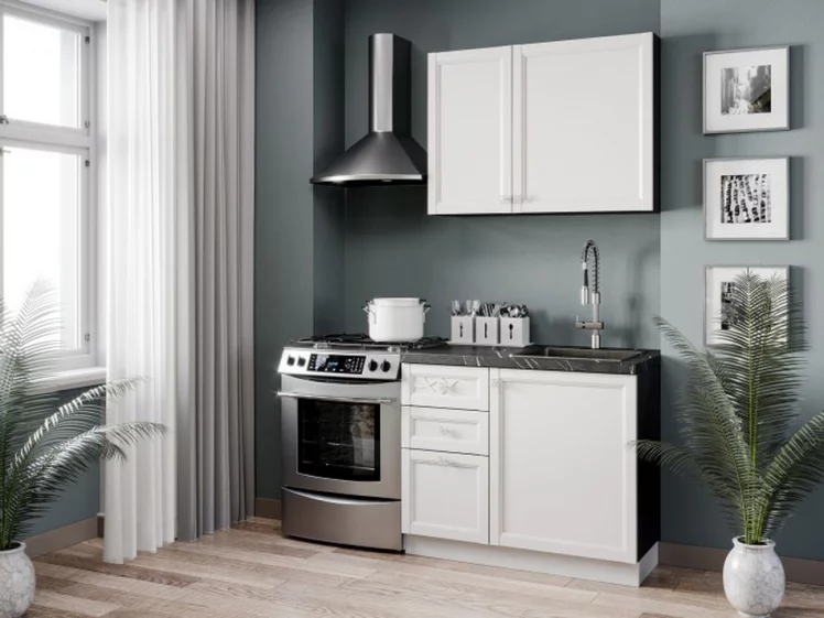 Шкаф кухонный 600 высокий Джулия ЛД 284.450.000.070 Черный Белый_2