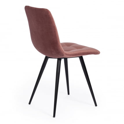 Стул CHILLY (mod. 7095-1) ткань/металл, 45x53х88 см, высота до сиденья 50 см, коралловый barkhat 15 /черный_2