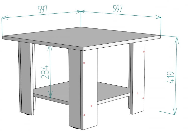 Стол журнальный TC2 419х597х597 ДСС_1
