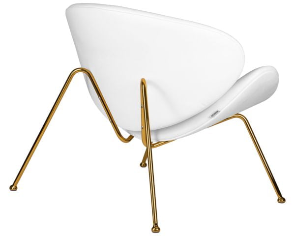 Кресло дизайнерское DOBRIN EMILY (белый винил YP17, золотое основание) 2 шт_9