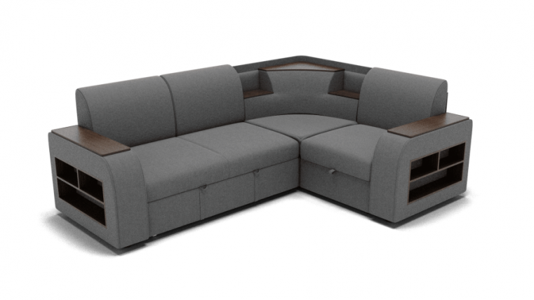 Диван Фараон (ЗР) Цвет фасада: Светло серый; Тип: Универсальный; Материал фасада: Металл/Велюр_0