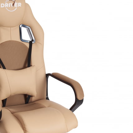 Кресло DRIVER (22) кож/зам/ткань, бежевый/бронза, 36-34/TW-21_11