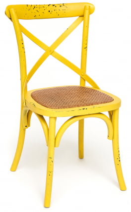 Стул CROSS (mod.CB2001) дерево береза, 49.5*53.5*87, античный желтый_0