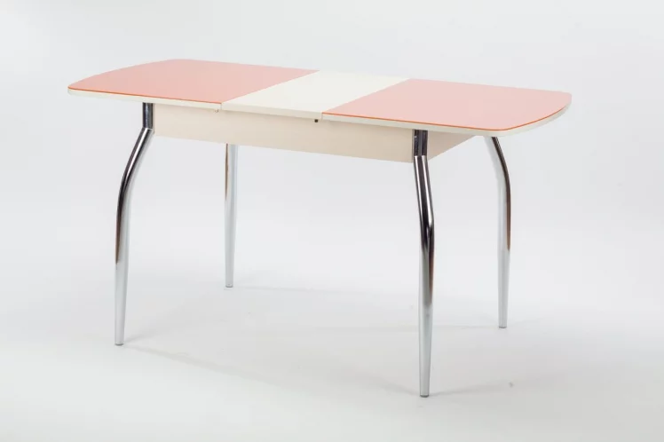 Стол обеденный Чикаго СТ(6191) крем,стекло оранжевое_1