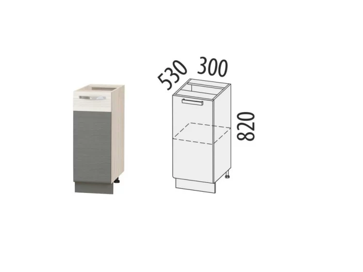 Напольный шкаф (лев/прав) Графит 74.55 Сосна Астрид/Ваниль/Графит_1