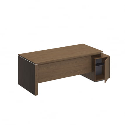 Стол руководителя правый на опорной тумбе малой VELAR ВЛ 149 ДТ Дуб табачный_1