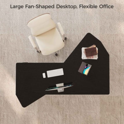 Стол компьютерный с электроприводом Eureka ERK-EDI-FS-MSW (Fan shaped), черный_5