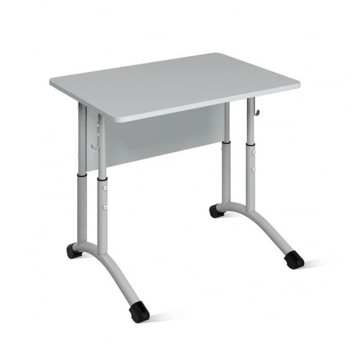 Стол ученический 1-местный регулируемый (рост 3-5) 700х500 мм ЛДСП Серый/Металл Серый_0