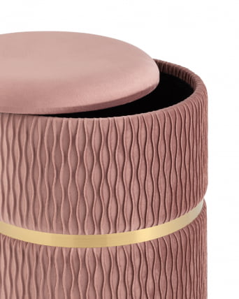 Пуф Джесси с ящиком велюр Розовый_2