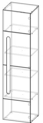 Пенал Палермо Юниор 02 Белый глянец Ясень шимо светлый Красный_4