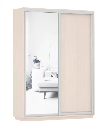 Шкаф-купе двухдверный Экспресс Дуо Медиум 1600х2200h Дуб молочный_0