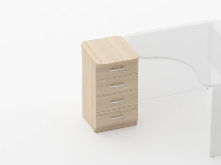 Тумба приставная на 4 ящика Glassy 3.10.11 Орех_1