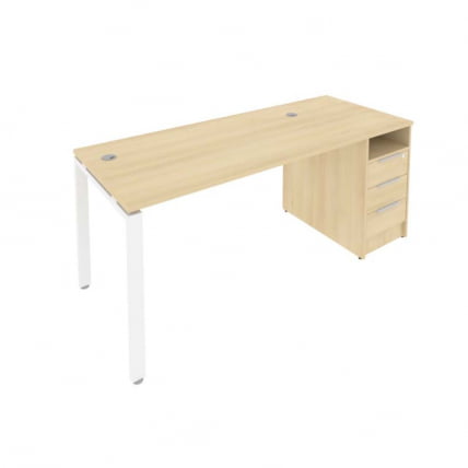 Рабочая станция с опорной тумбой Metal System Б.РС-СТП -1.3 Акация/Белый_0