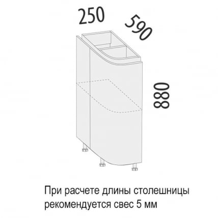 Напольный шкаф торцевой (лев) Бостон 104.65_4