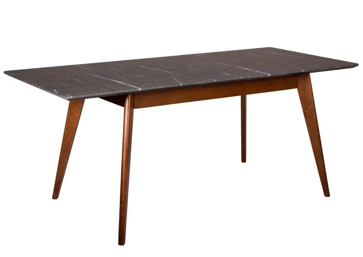 Стол раскладной Лунд 120-160 ОРЕХ-Мрамор Графит_0