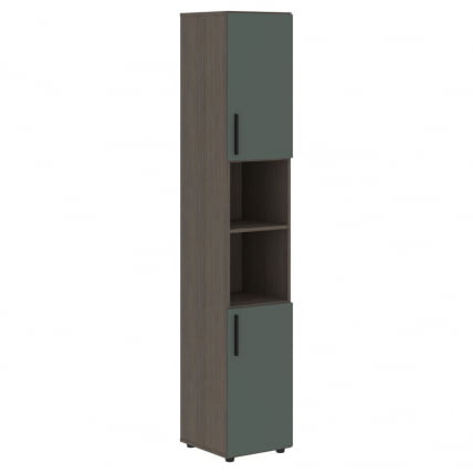 Шкаф-колонка с глухими малыми дверьми (правый) VELION VHCS 40.4 R Нефрит Дуб Сильвер_0