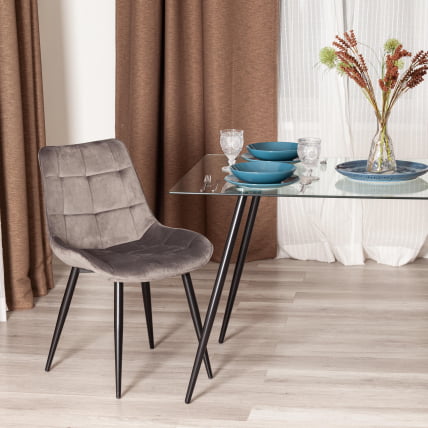 Стул ABRUZZO ( mod. 8060 ) металл/вельвет, 52 х 63 х 85 см, светло-серый (HLR 24)/черный_9